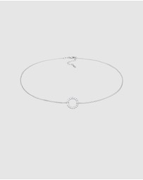 Elli Jewelry - Necklace Choker Circle Geo With Zirconia in 925 Sterling Silver