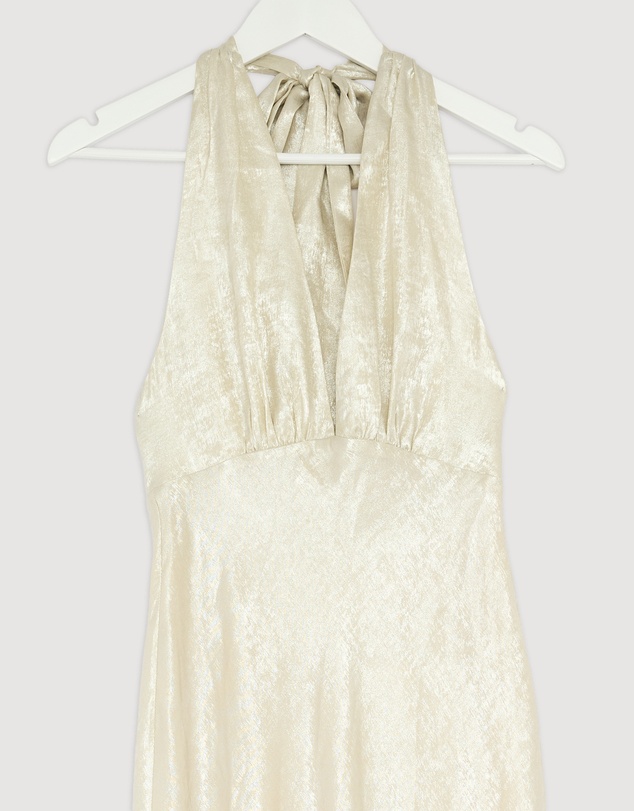 Revibe - Repaired Shona Joy Calder Halter Neck Maxi Dress - AU 6