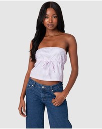 EDIKTED - Augusta Pinstripe Strapless Top