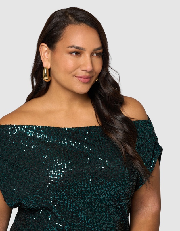 Pink Dusk by Curve Project - Platinum Nights Sequin Maxi Dress