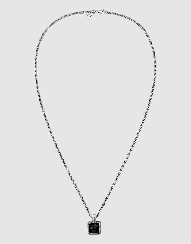 Haze & Glory - ICONIC EXCLUSIVE - Necklace Men Black Palm Onyx 925 Sterling Silver