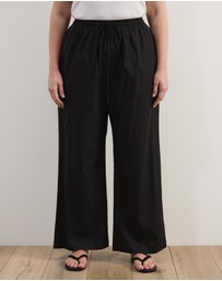 Atmos&Here Curvy - Elis Cotton Pants With Drawstring Detail At Waist
