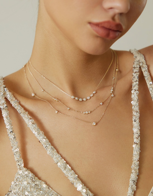Ania Haie - Ania Haie Gold Pave Multi Beaded Chain Necklace