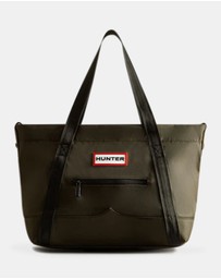 Hunter - Nylon Midi Topclip Tote - Dark Olive