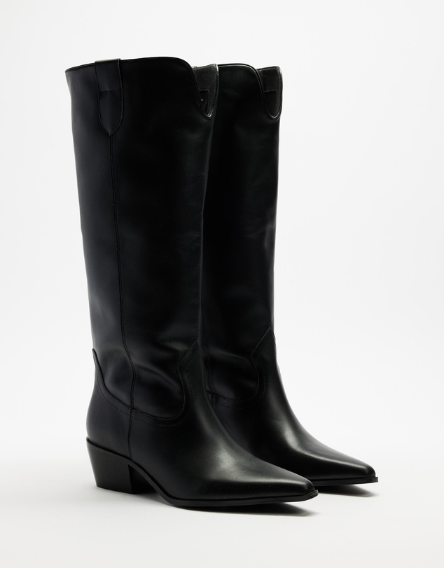 AERE - Rozalia Knee High Leather Cowboy Boots