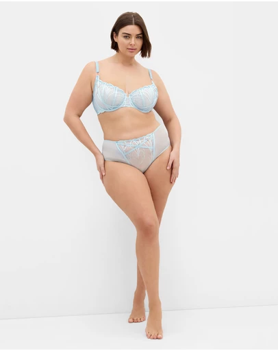 City Chic - Plus Size Tabrett Demi Underwire Bra - sky blue