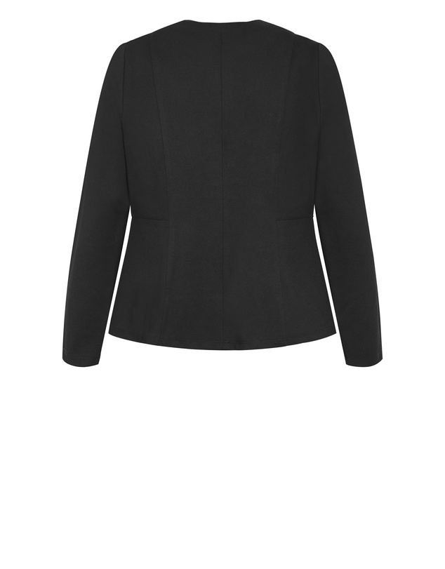 City Chic - Plus size Peyton Ponte Jacket - black