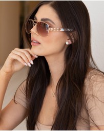Mestige - Sunset Dreams Sunglasses embellished with crystals from Swarovski® - Gold and White