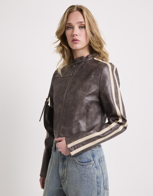 Insight - Ryda Leather Look Moto Jacket