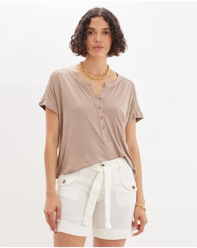 Amelius - Enid Three Quarter Button Tee