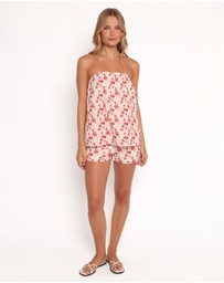 Petal & Pup - Juliana Strapless Playsuit - Red Blossom