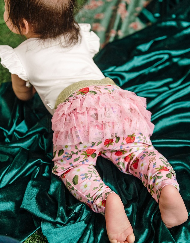 Fleur Harris - 'Hearts Floral' Fabulous Frill Legging in Pink