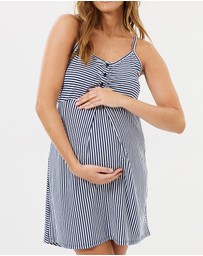 Angel Maternity - 3 Piece Hospital Pack - Nursing Dress + Lace Robe + Baby Wrap Set