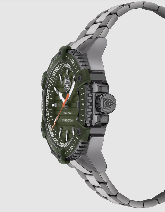 Plein Sport - Plein Urban Pulse 47mm Green dial and Stainless steel strap