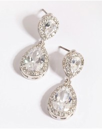 Lovisa - Silver Cubic Zirconia Angelina Drop Earrings