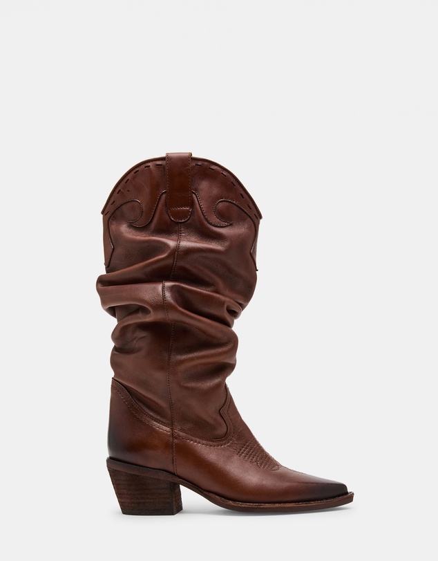 Steve Madden - Stage Cognac Leather Boots