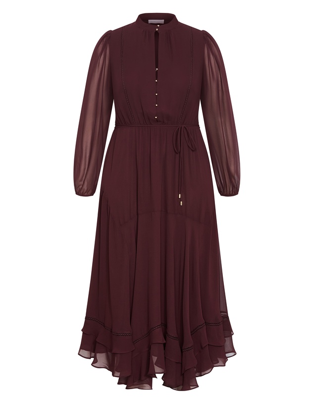 City Chic - Yasmine Long Sleeve Maxi Dress