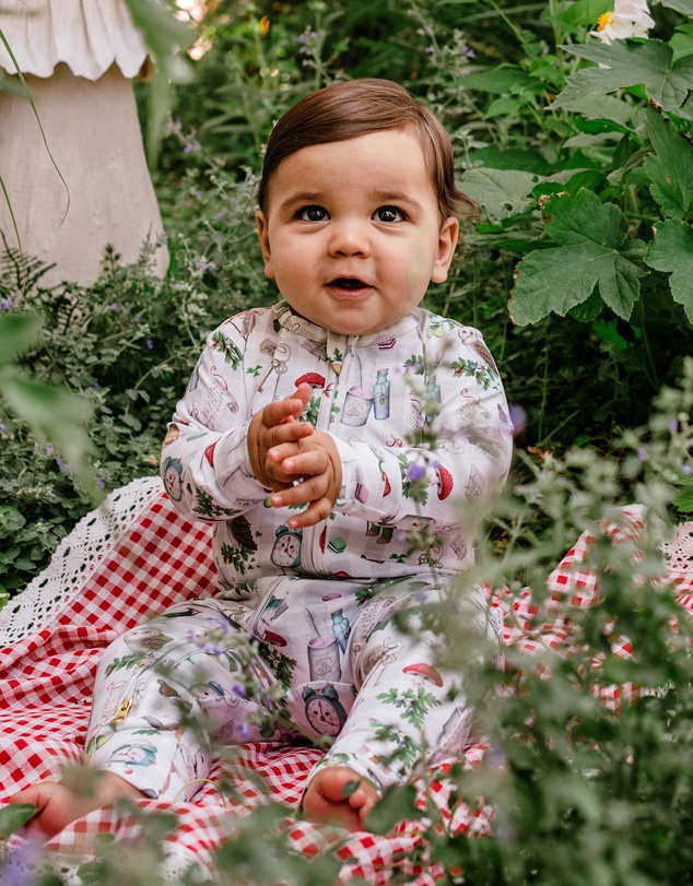 Fleur Harris - 'Mini Magic Gingham' Timeless Coverall in Tapioca