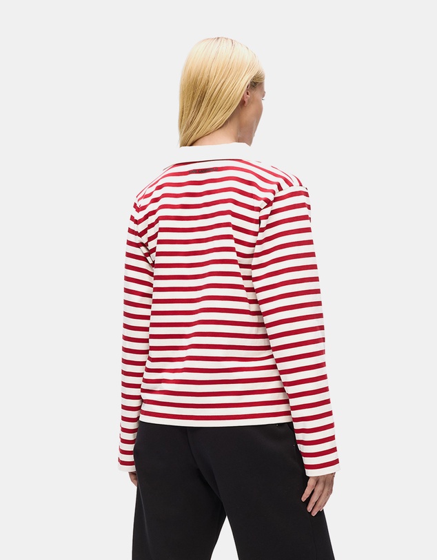 Karl Lagerfeld - Ikon Sketch Stripe Long Sleeve Polo Shirt