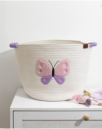 Living Textiles - Cotton Rope Embroidered Hampers - Butterfly