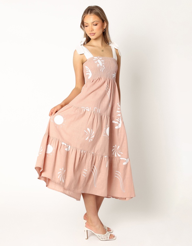 Petal & Pup - Sarelle Midi Dress - Tan Blush