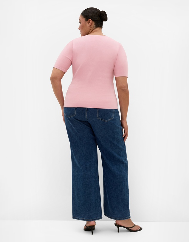 City Chic - Plus size Cinched Side Tee - dusty pink