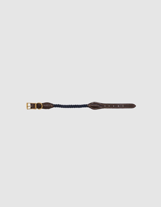 Mog & Bone - Rope & Leather Dog Collar- Navy