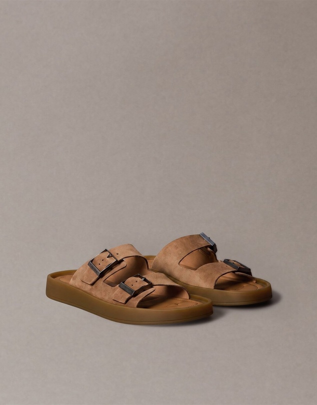 Calvin Klein - Double Bar Leather Sandals