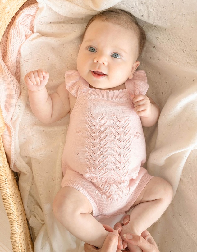 Bebe by Minihaha - Organic Pink Bobble Knit Bodysuit - Babies