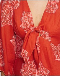 KIVARI - Indira Tie Front Mini Dress