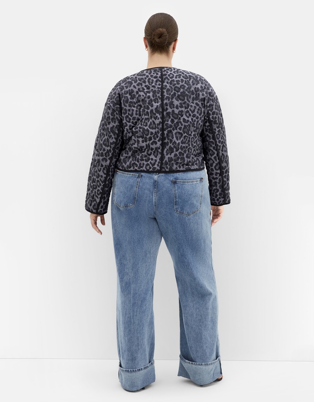 City Chic - Quilted Animal Print Jacket