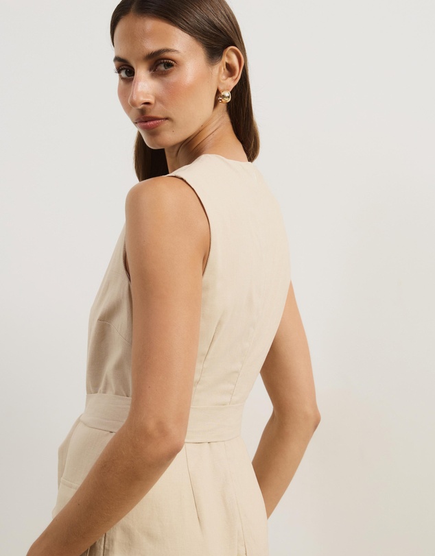 Atmos&Here - Hailey Linen Blend Midi Dress