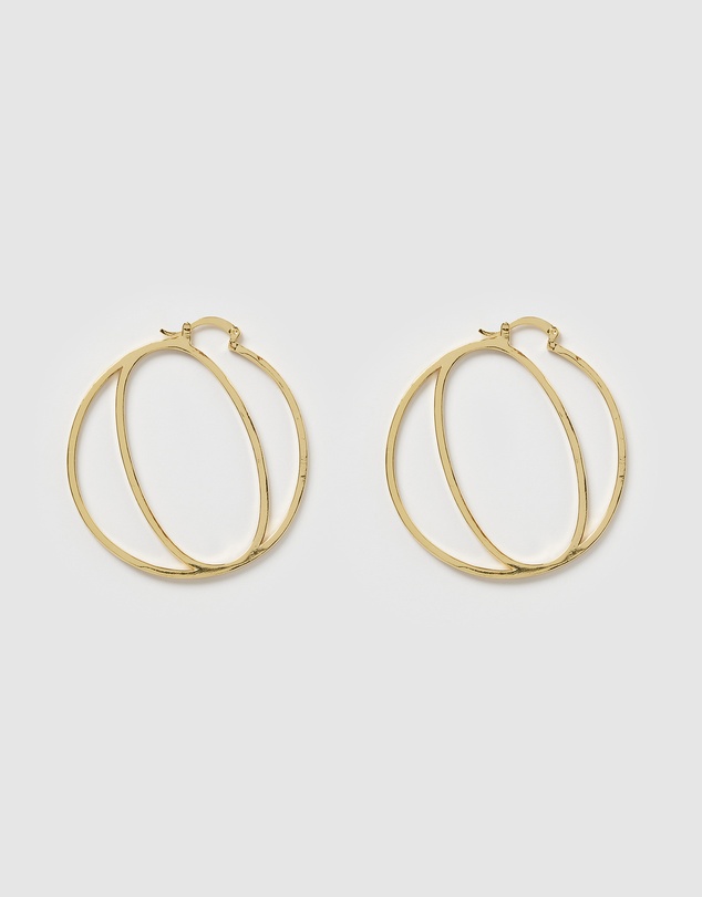 Izoa - Alphabet Letter O Hoop Earrings