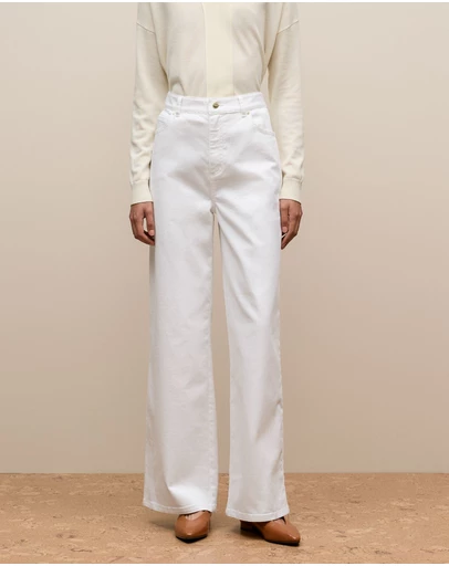 Trenery - Australian Cotton Blend High Waist Jean in White