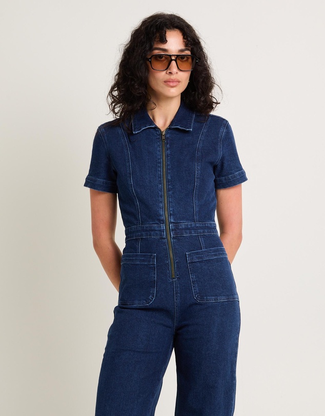 Insight - Nikki Denim Maxi Boiler Suit Mid 90's Blue