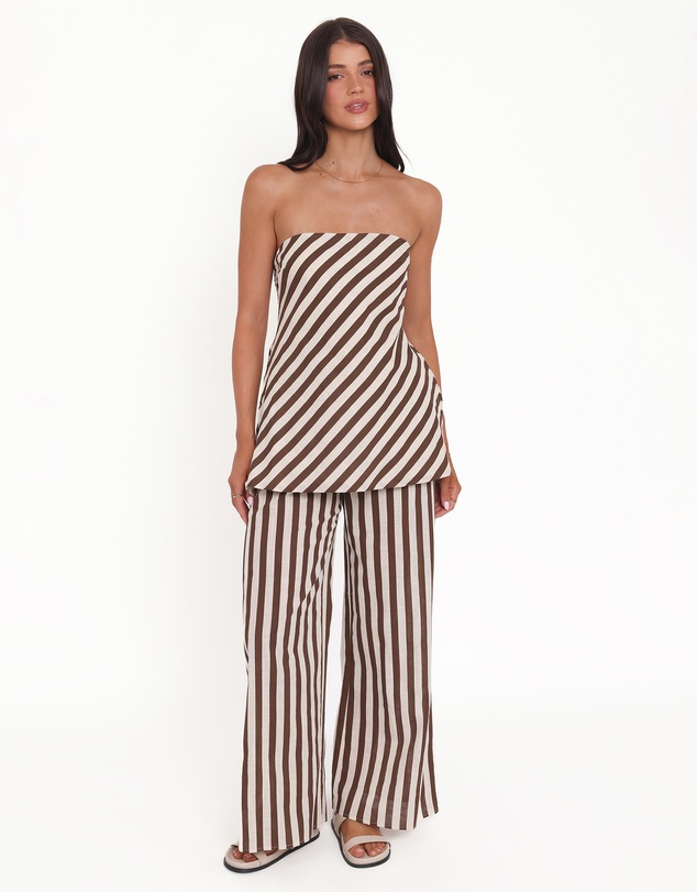 Petal & Pup - Kim Pant Set - Brown Stripe