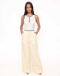 Petal & Pup - Adam Wide Leg Pant - Pale Yellow