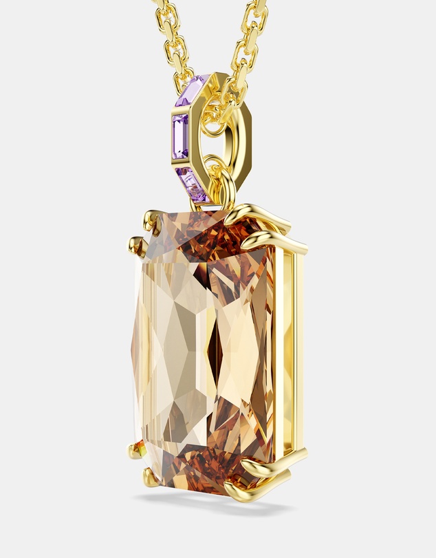 Swarovski - Millenia Pendant, Octagon Cut, Caramel, Gold-tone-Plated