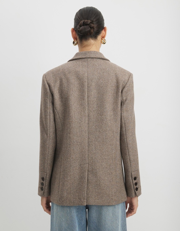 Revibe - Repaired AERE Opal Wool Blend Relaxed Blazer - AU 6
