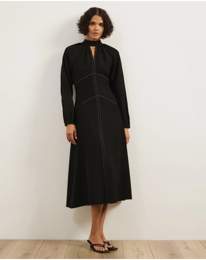 Atmos&Here - Raven Long Sleeve Maxi Dress