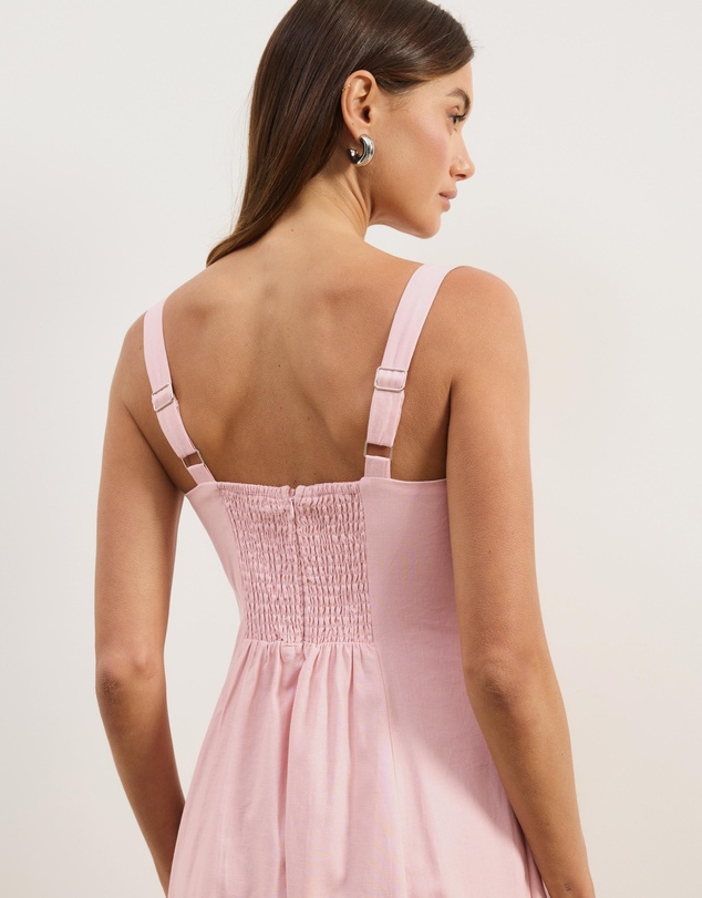 Atmos&Here - Pippa Sleeveless Linen Blend Midi Dress