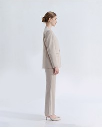 IDA+S - Liora Silk Wool Straight Leg Suit Pants
