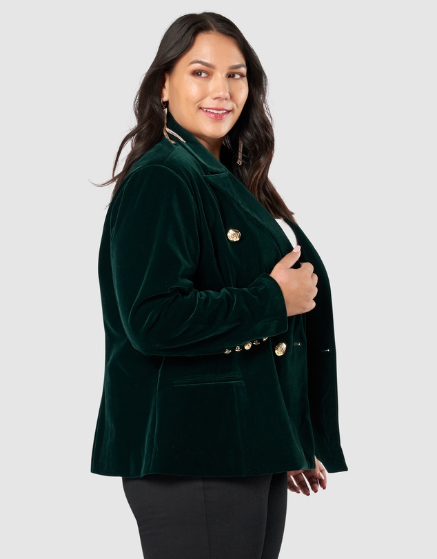 Pink Dusk by Curve Project - Take A Vow Velvet Blazer