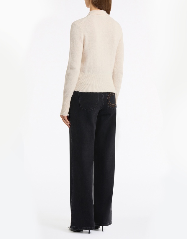 Carla Zampatti - Washed Black Denim Wide Leg Pant