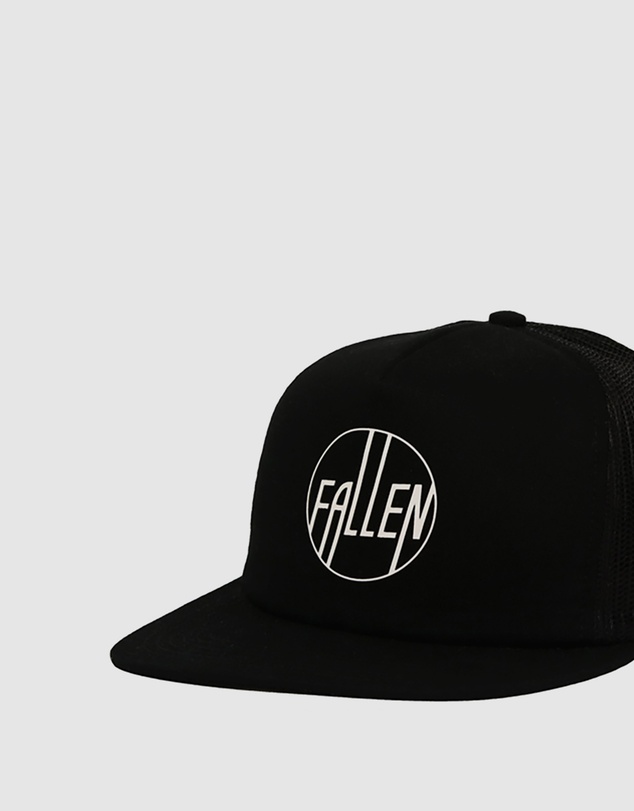 Fallen Footwear - Fallen Footwear Circle Trucker Hat Flat Visor 3D Printed Logo - Black / White