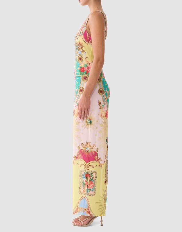 Camilla - Square Neck Beach Maxi Dress with Low Back