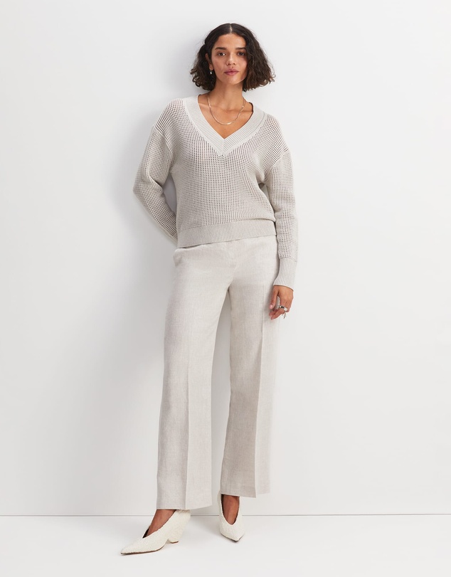 Sportscraft - Cotton Crochet V Neck Knit