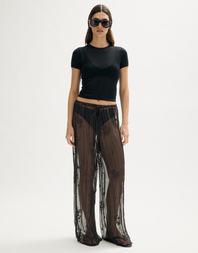 Minima Esenciales - Mila Embroidered Plisse Pants
