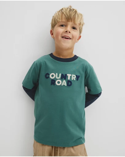 Country Road - Australian Cotton Short Sleeve Boucle Tee