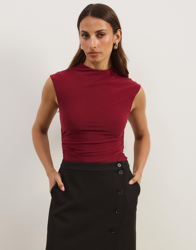 Atmos&Here - Leni Mesh Cap Sleeve Top